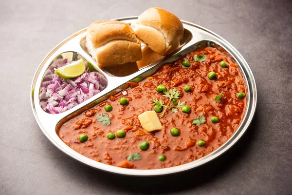 Pav Bhaji Een Fastfood Gerecht Uit India Bestaande Uit Een — Stockfoto