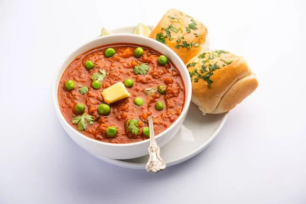 Pav Bhaji Fast Food Dish India Consisting Thick Vegetable Curry — Stock Photo, Image