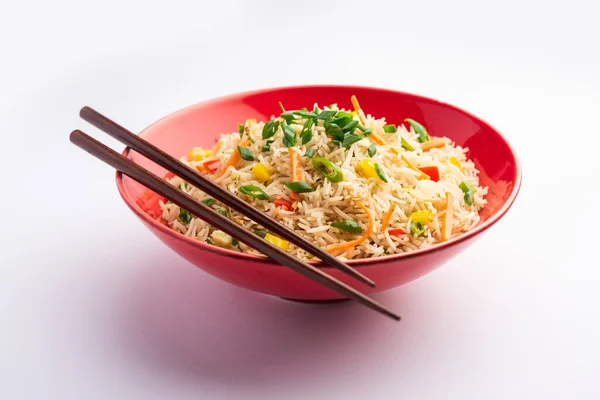 Schezwan Fried Rice Masala Szechuan Rice Popular Indo Chinese Food — Stock Photo, Image