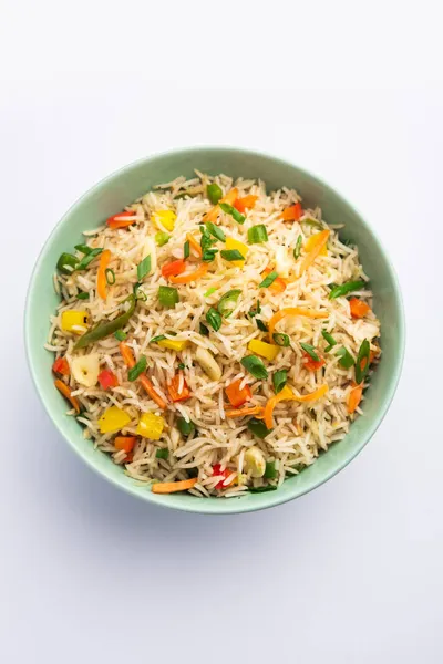 Schezwan Fried Rice Masala Arroz Szechuan Uma Comida Indo Chinesa — Fotografia de Stock