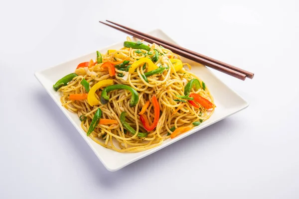 Schezwan Noodles Szechwan Groente Hakka Noodles Chow Mein Een Populaire — Stockfoto