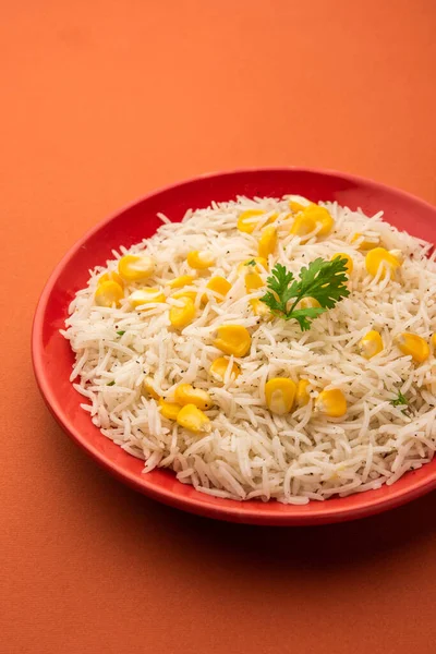 Corn Pilaf Pulav Made Using Boiled Maize Seeds Rice Vegetables — Stock Photo, Image