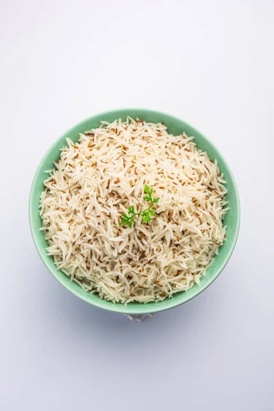 Cumin Rýže Nebo Jeera Rýže Populární Indické Hlavní Chod Položka — Stock fotografie