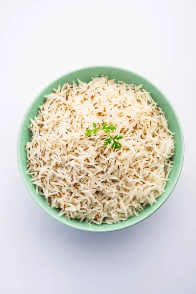 Cumin Rýže Nebo Jeera Rýže Populární Indické Hlavní Chod Položka — Stock fotografie