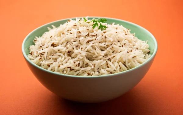 Kimyon Pilavı Jeera Rice Temel Baharatlı Basmati Pilavı Kullanılarak Yapılan — Stok fotoğraf