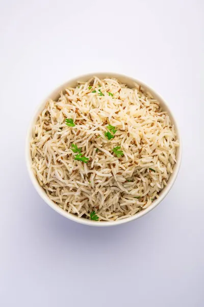 Orezul Chimen Sau Jeera Rice Este Popular Element Indian Curs — Fotografie, imagine de stoc
