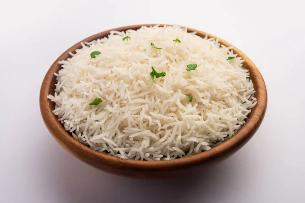 Riso Basmati Bianco Normale Cotto Riso Vapore Ciotola — Foto Stock