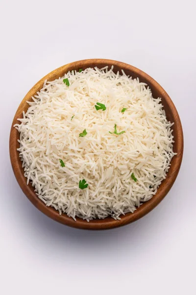 Gekochter Weißer Basmatireis Oder Gedämpfter Reis Schüssel — Stockfoto
