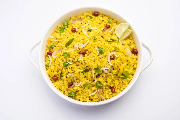 Pohe Poha Pohaa Noto Anche Come Pauwa Sira Chira Aval — Foto Stock