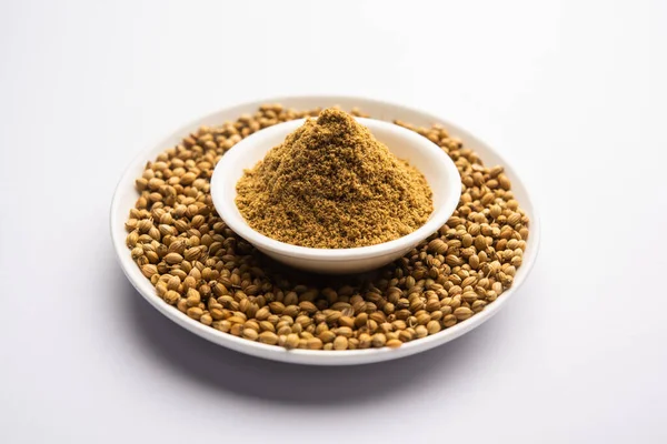 Indian Spice Heap Coriander Powder Dhaniya Powder Chinese Parsley Dried — Φωτογραφία Αρχείου