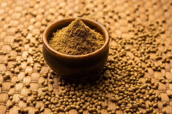 Indian Spice Heap Coriander Powder Dhaniya Powder Chinese Parsley Dried — Φωτογραφία Αρχείου