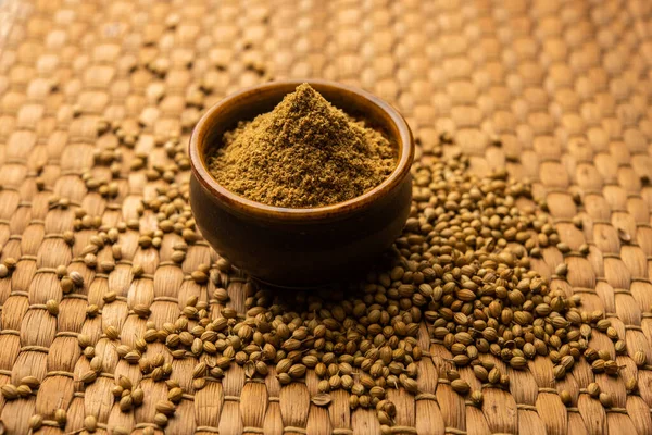 Indian Spice Heap Coriander Powder Dhaniya Powder Chinese Parsley Dried — Φωτογραφία Αρχείου