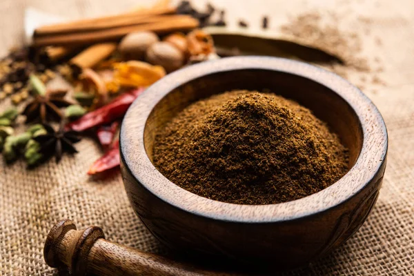 Indian Garam Masala Powder Colourful Spices Selective Focus — Stock Photo, Image