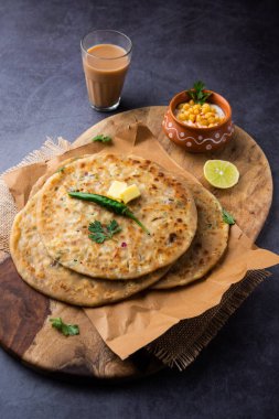 Paneer paratha tam buğday unundan yapılmış ve lezzetli, baharatlı, rendelenmiş paneer ile doldurulmuş popüler bir Kuzey Hint ekmeğidir.