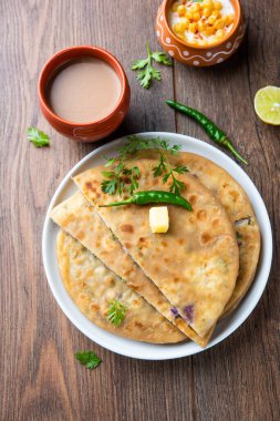 Paneer paratha tam buğday unundan yapılmış ve lezzetli, baharatlı, rendelenmiş paneer ile doldurulmuş popüler bir Kuzey Hint ekmeğidir.