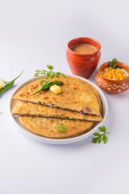 Paneer paratha tam buğday unundan yapılmış ve lezzetli, baharatlı, rendelenmiş paneer ile doldurulmuş popüler bir Kuzey Hint ekmeğidir.