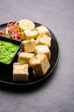 Makhmali ya da Malai Paneer Tikka Kebap yeşil salata ve turşuyla servis edilen bir Kuzey Hindistan başlangıç yiyeceğidir.