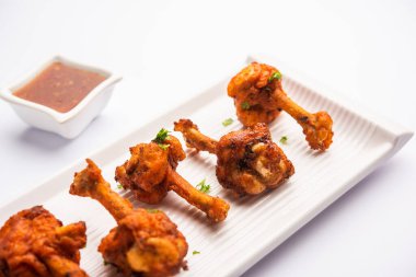 Tavuk lolipop Hint Çin aperatifi. Fransız tavuk kanadı.