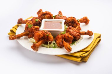 Tavuk lolipop Hint Çin aperatifi. Fransız tavuk kanadı.