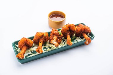Tavuk lolipop Hint Çin aperatifi. Fransız tavuk kanadı.