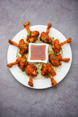 Tavuk lolipop Hint Çin aperatifi. Fransız tavuk kanadı.