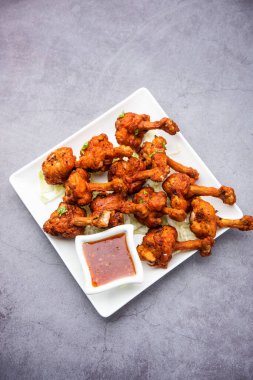 Tavuk lolipop Hint Çin aperatifi. Fransız tavuk kanadı.