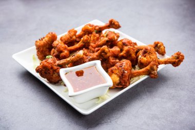 Tavuk lolipop Hint Çin aperatifi. Fransız tavuk kanadı.