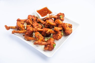 Tavuk lolipop Hint Çin aperatifi. Fransız tavuk kanadı.