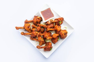 Tavuk lolipop Hint Çin aperatifi. Fransız tavuk kanadı.