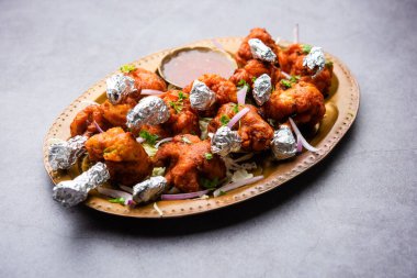 Tavuk lolipop Hint Çin aperatifi. Fransız tavuk kanadı.