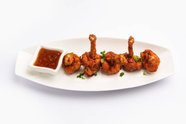 Tavuk lolipop Hint Çin aperatifi. Fransız tavuk kanadı.