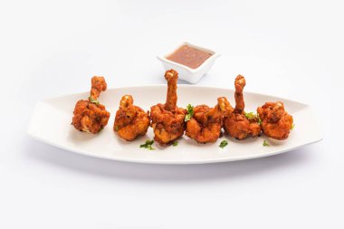 Tavuk lolipop Hint Çin aperatifi. Fransız tavuk kanadı.