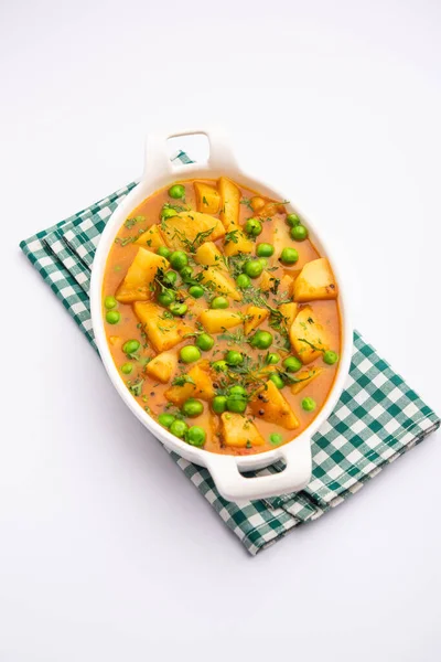 Aloo Mutter Punjabi Dish Indian Subcontinent Which Made Potatoes Peas — Stock Photo, Image