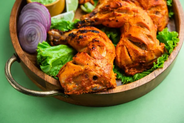 Pollo Tandoori Plato Pollo Preparado Asando Pollo Marinado Yogur Especias — Foto de Stock