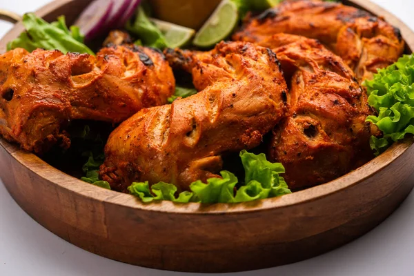 Tandoori Chicken Chicken Dish Prepared Roasting Chicken Marinated Yogurt Spices — Fotografia de Stock
