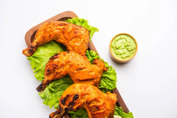 Tandoori Chicken Chicken Dish Prepared Roasting Chicken Marinated Yogurt Spices — Stock Photo, Image