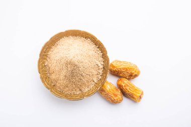 Kurutulmuş khajoor veya kharik 'ten yapılmış hurma tozu