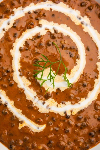 Dal Makhani Nebo Dal Makhni Severoindický Recept Podávaný Misce Selektivní — Stock fotografie