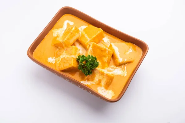 Paneer Butter Masala Cheese Cottage Curry Est Curry Riche Crémeux — Photo