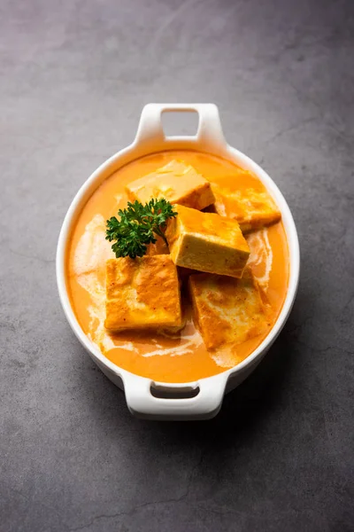 Paneer Butter Masala Lub Cheese Cottage Curry Bogate Kremowe Curry — Zdjęcie stockowe