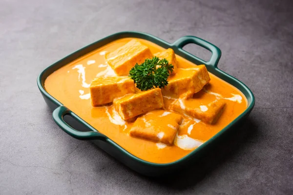Paneer Butter Masala Lub Cheese Cottage Curry Bogate Kremowe Curry — Zdjęcie stockowe