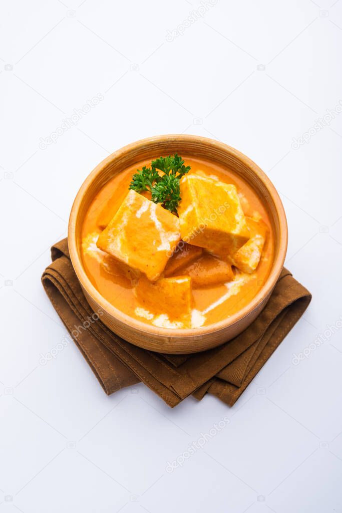 Paneer Butter Masala or Cheese Cottage Curry is a rich & creamy curry made with paneer, spices, onions, tomatoes, cashews and butter