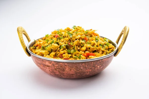 Egg bhurji, also known as Masala Anda Bhurji, is a scrambled eggs dish which is a popular Indian street food and a breakfast, lunch or dinner recipe
