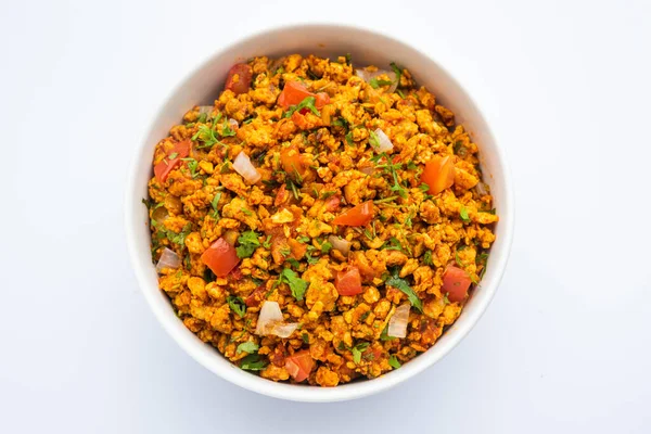 Egg Bhurji Also Known Masala Anda Bhurji Scrambled Eggs Dish — Stock Photo, Image