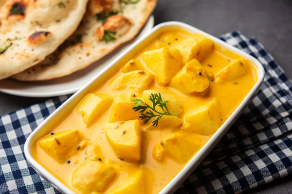 Dahi Wale Aloo Aaloo Iogurte Curry Batata Coalhada Prato Clássico — Fotografia de Stock