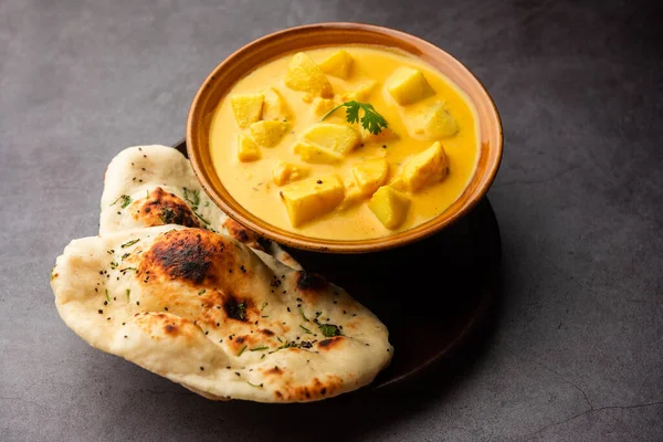 Dahi Wale Aloo Aaloo Yoghurt Wrongel Aardappel Curry Een Indiase — Stockfoto