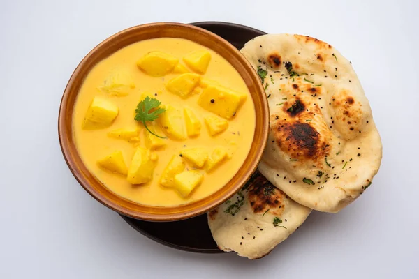 Dahi Wale Aloo Aaloo Yoghurt Wrongel Aardappel Curry Een Indiase — Stockfoto
