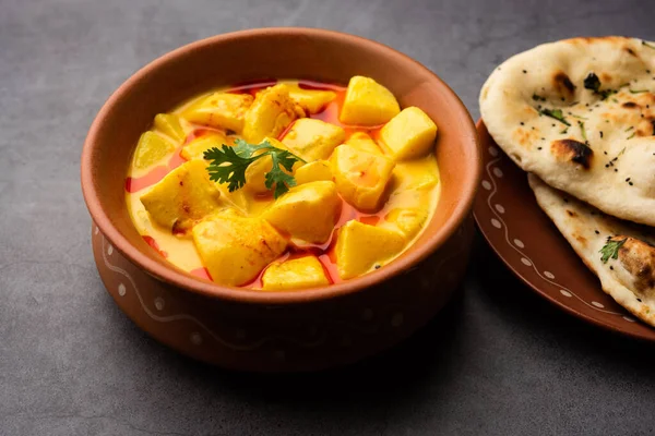 Dahi Wale Aloo Aaloo Yoghurt Wrongel Aardappel Curry Een Indiase — Stockfoto