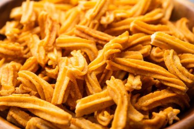 Tuzlu Soya Sticks Hint yemeği. El yapımı.