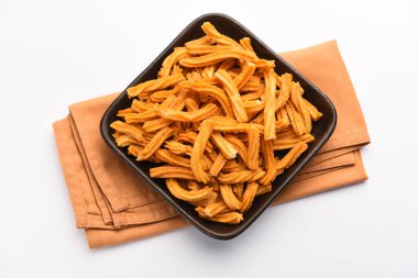 Tuzlu Soya Sticks Hint yemeği. El yapımı.